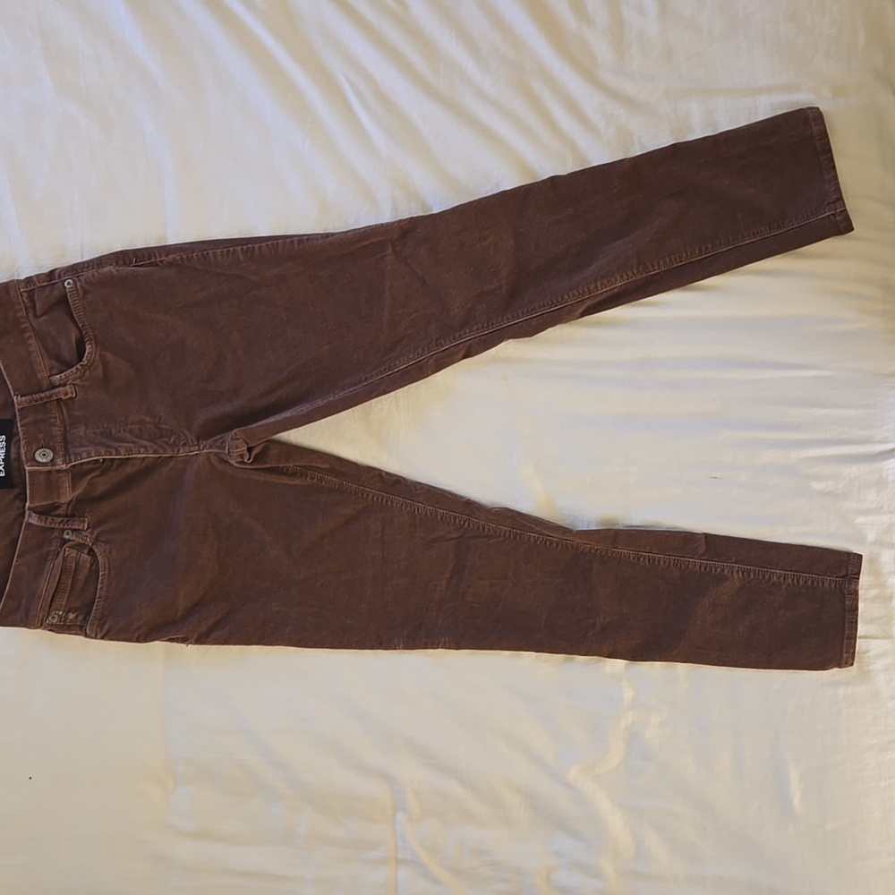Express Corduroy Skinny Jeans Women's Size 8 R - Mid Rise Stretch Brown